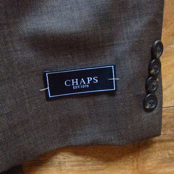 NWT- Mens CHAPS Ralph Lauren Brown Suit Size 42R & Pants 32 X 32- 100% Wool - Picture 5 of 16